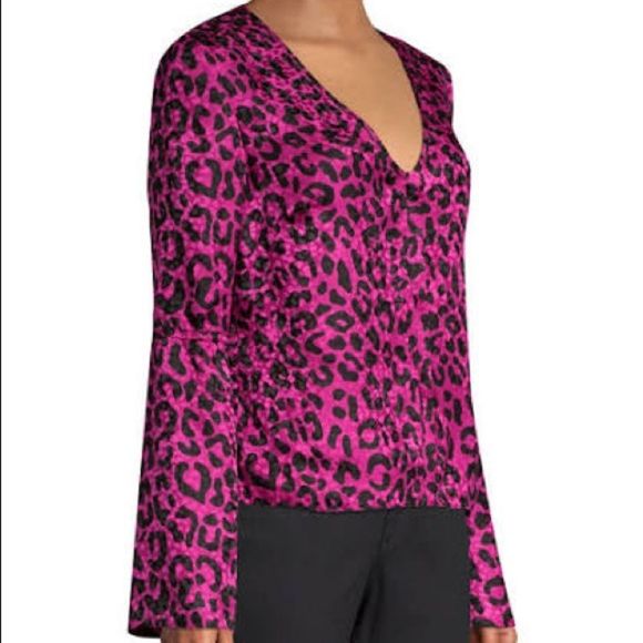 Milly Leopard Print Silk Blouse - Picture 4 of 5